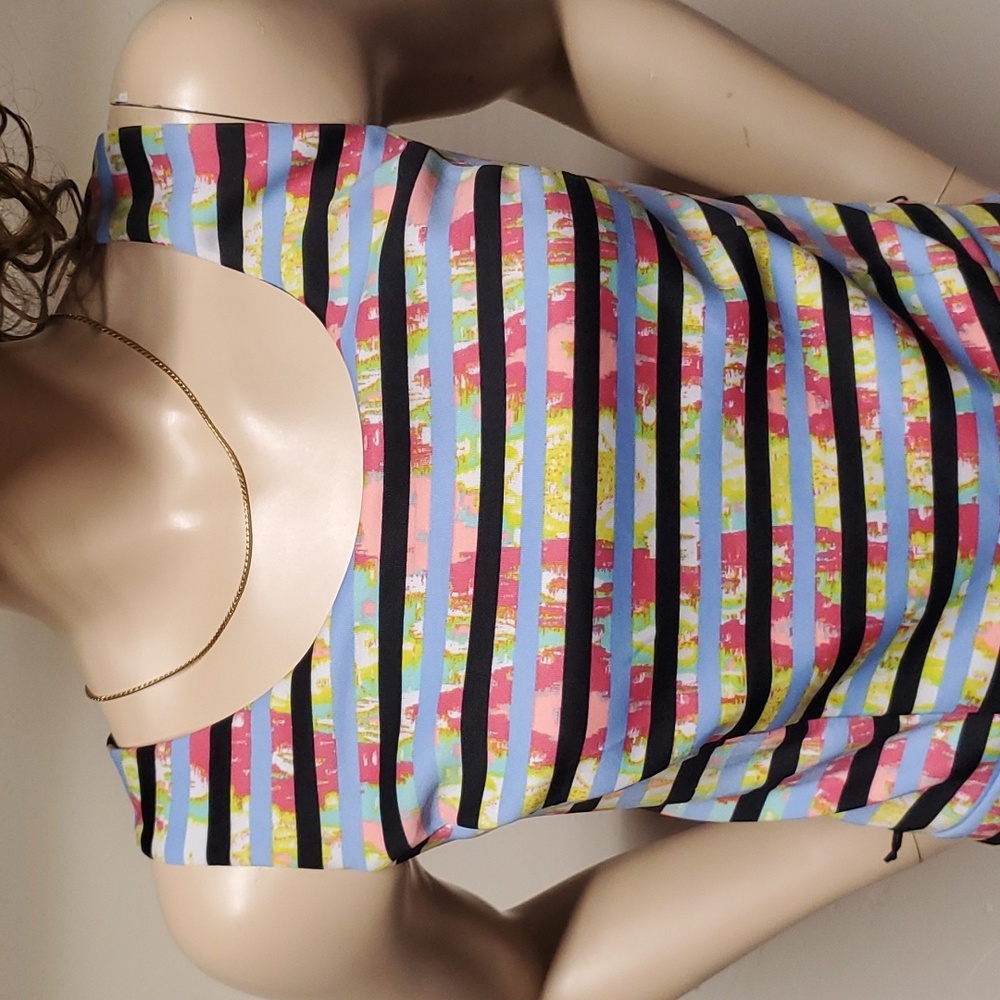 #0073- My Michelle Dress 
Adult Junior Size 13 
Colorful Striped 
Fit & Flare